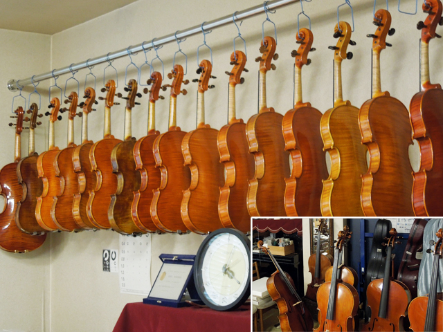 バイオリン、ビオラ、チェロの品揃え