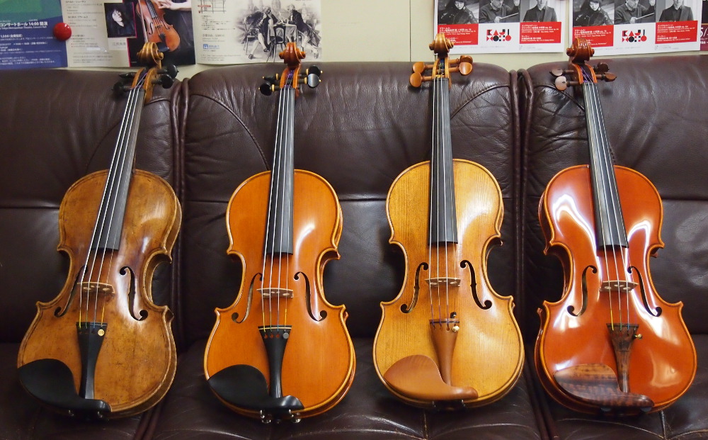 イタリア・クレモナのバイオリンとチェコのオールドのバイオリンをご 
